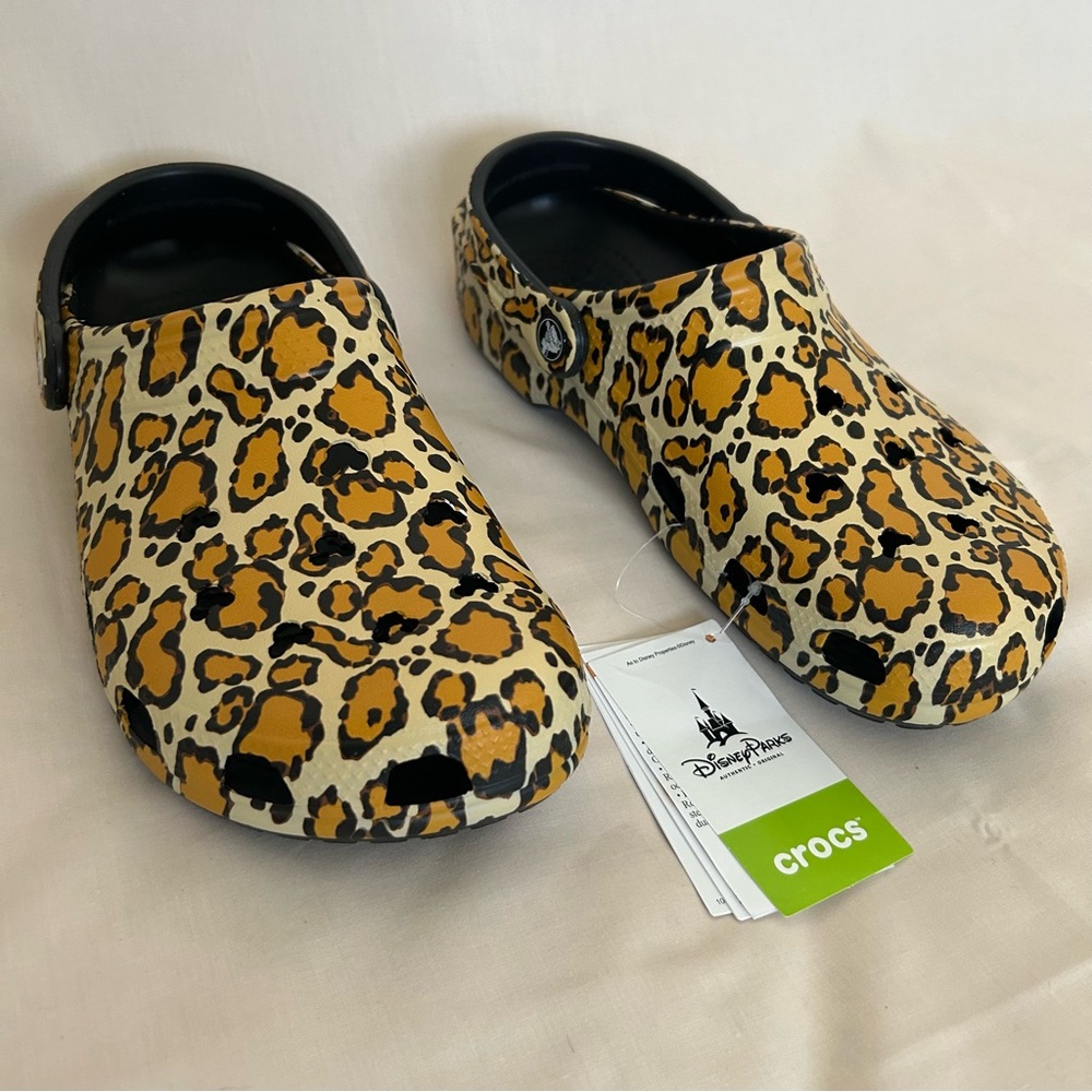 NWT Disney Leopard CROCS
